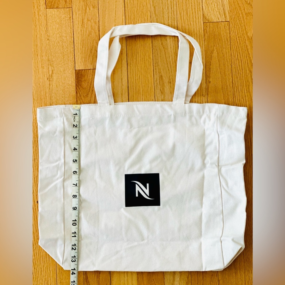 Nespresso Upcycled Canvas Tote Bag Cream-Colored NWT - Picture 8 of 9